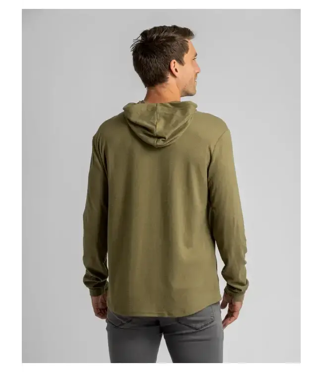 Men's Stretch Flannel Hooded Henley