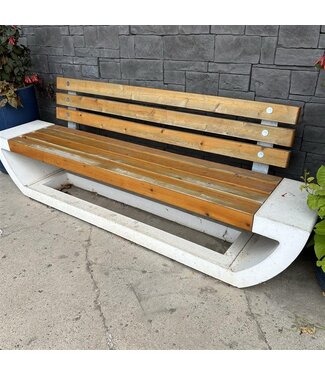 Barkman Barkman Cast Bench with Back - Golden Cedar Stained Cedar Planks