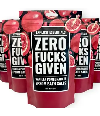 Explicit Essentials Zero F*cks Given Bath Salts 12oz. | Vanilla Pomegranate