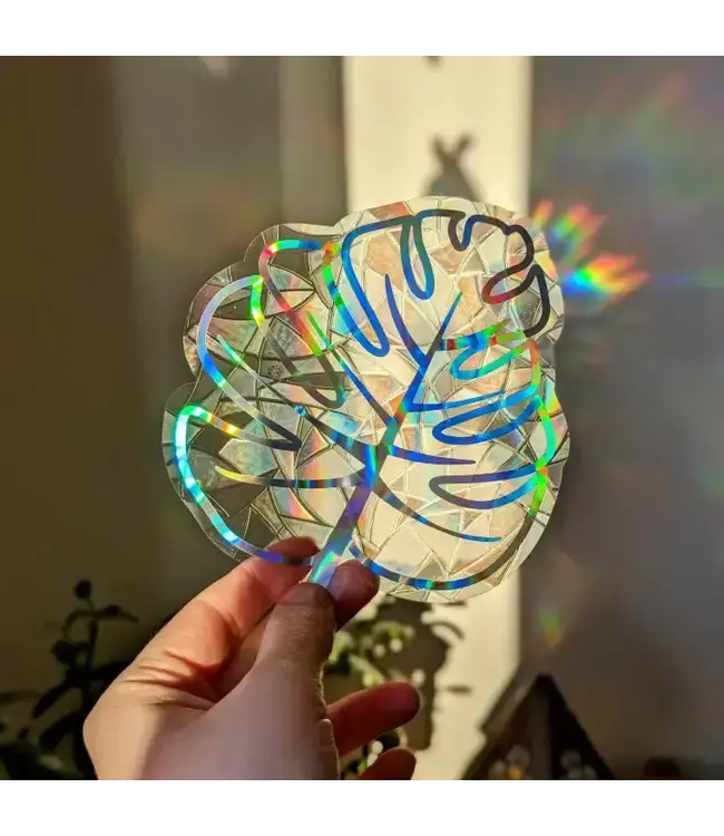 Monstera Leaf Suncatcher, Rainbow Window Cling