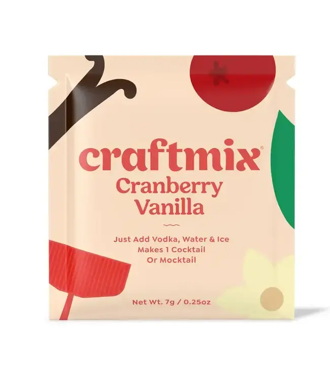 Cranberry Vanilla Cocktail / Mocktail Mixer - Single Packets