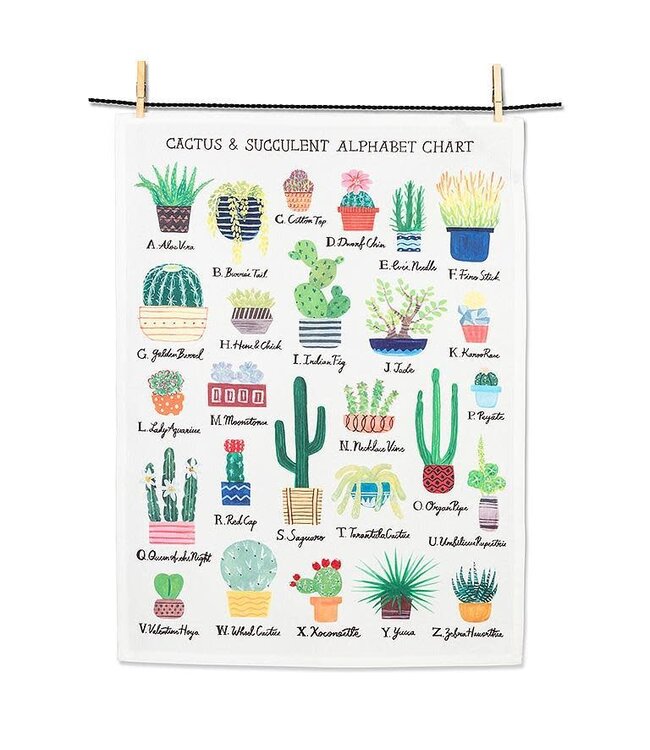 Cactus Alphabet Kitchen Towel