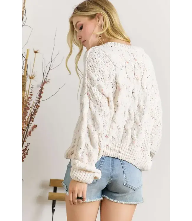 Multi Color Cable Knit Sweater