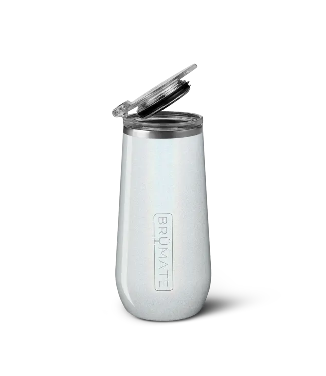 BruMate Champagne Flute  Glitter White