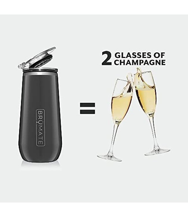 BruMate Champagne Flute  Glitter White