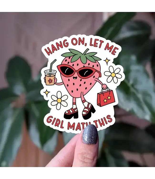 Hang On Let Me Girl Math Vinyl Sticker