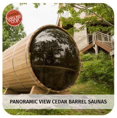 Panoramic View Cedar Barrel Saunas