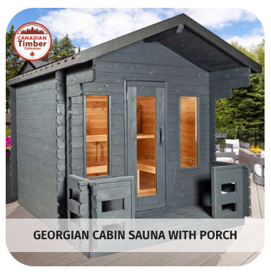 Georgian cabin sauna with porch
