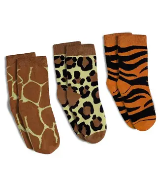 Good Luck Sock Giraffe, Leopard and Tiger Prints Kids Socks / 4-7 Years