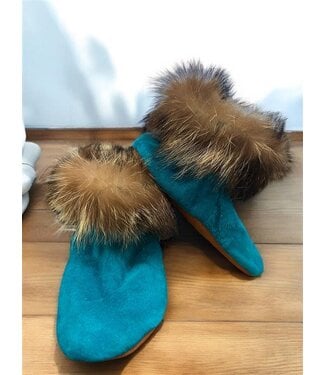 Made By Martha (C) Handmade Kid's Moccassin Size 13 - Teal Blue