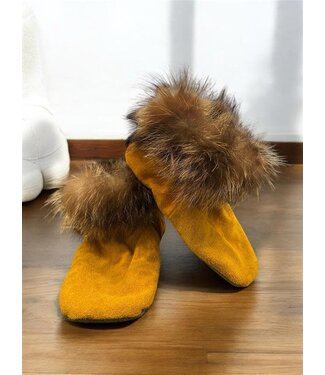 Made By Martha (C) Handmade Kid's Moccassin Size 2 - Tan