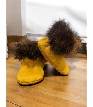 Made By Martha (C) Kid's Moccassin Size 10 - Tan Leather