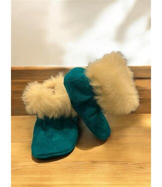 Made By Martha (C) Handmade Kid's Moccasin Size 10 - Teal Blue