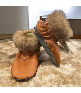 Made By Martha (C) Handmade Kid's Moccassin Size 13 - Rust Leather