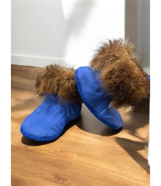 Made By Martha (C) Handmade Kid's Moccassin Size 10 - Cobalt Blue
