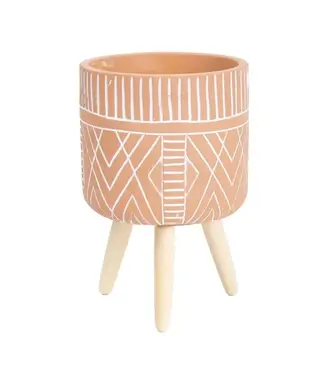 Truu Design Concrete Planter W/Wood Legs