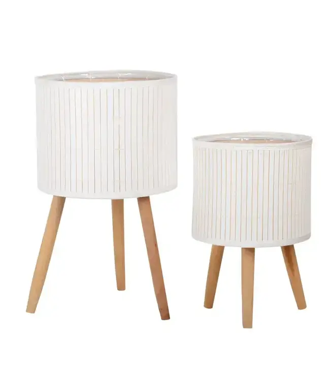 Decorative Bamboo Planter w/ Legs Large