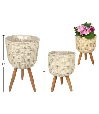 Truu Design Truu Design Seagrass Wicker Planters w/ Legs Small