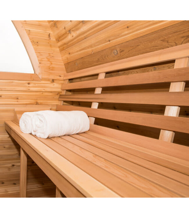 Leisurecraft 8'x6' POD Sauna - Knotty Cedar w/Huum Drop 6kw Heater