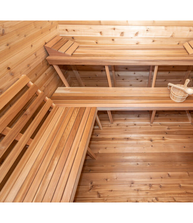 Leisurecraft 8'x6' POD Sauna - Knotty Cedar w/Huum Drop 6kw Heater