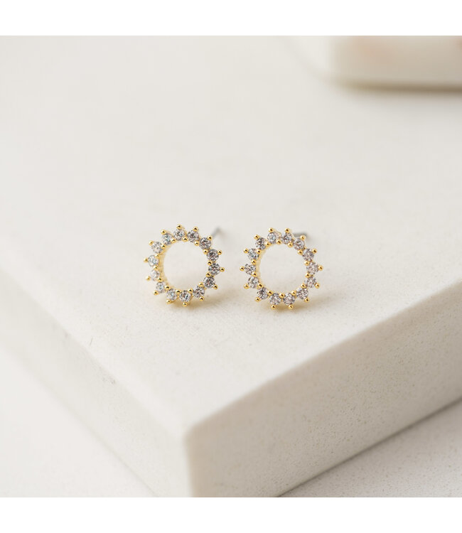 Halo Stud Earrings - Gold