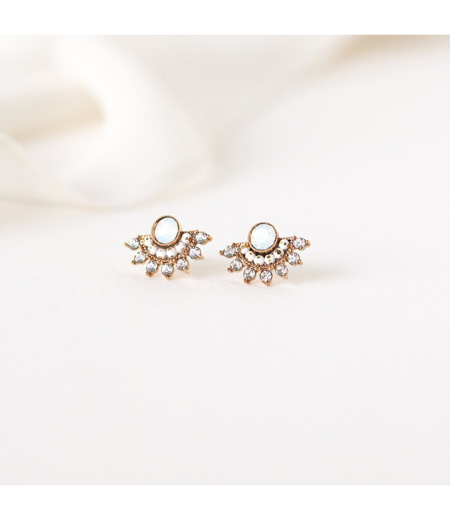 Nico Fan Earrings - White Opal