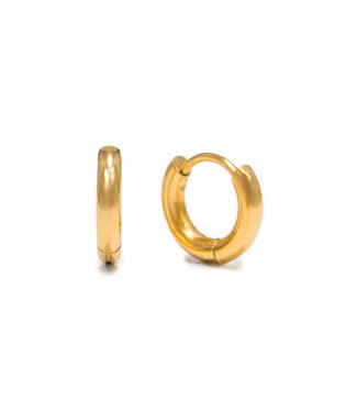 Lover's Tempo Tube 10mm Huggie Earrings - Gold