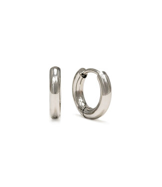 Lover's Tempo Tube 10 mm Huggie Earrings - Silver