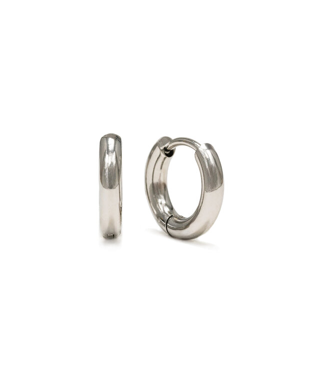 Tube 10 mm Huggie Earrings - Silver
