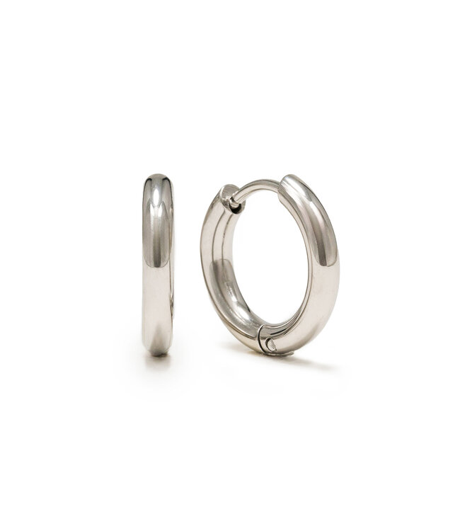 Tube 15mm Hoop Earrings - Silver