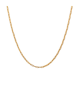 Lover's Tempo Paperclip Necklace - Gold