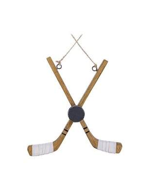 Abbott Collection Crossed Hockey Stick & Puck Ornament