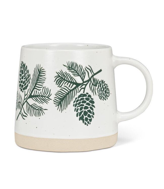 Wide Base Mug with Pinecones