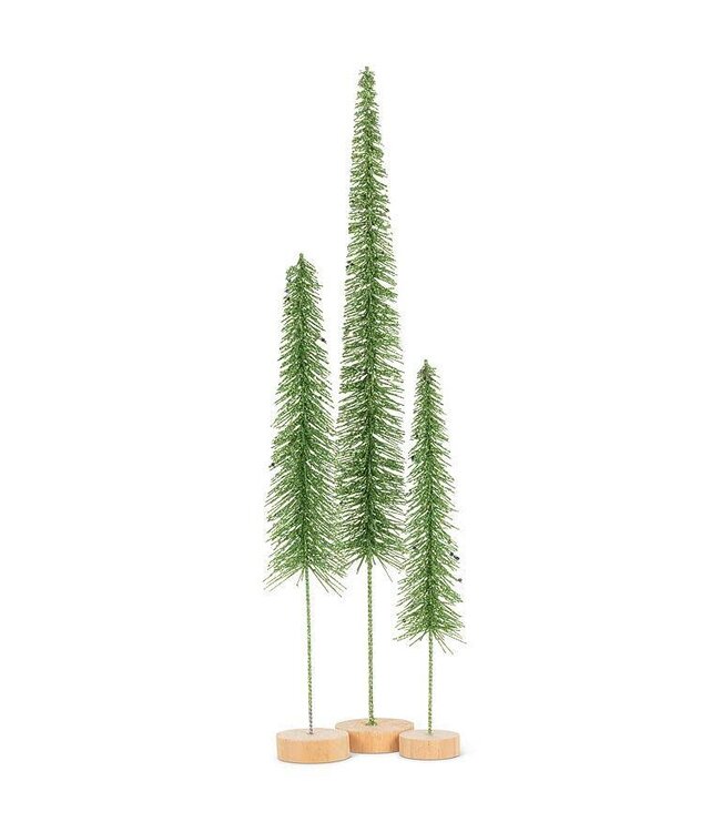 Skinny Glitter Brush Tree - Green
