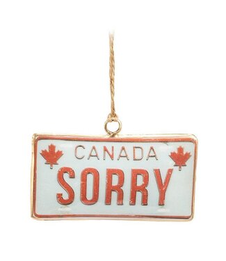 Abbott Collection Sorry License Plate Ornament