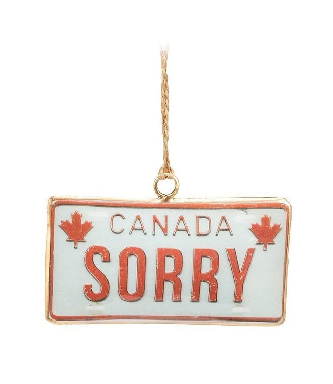 Sorry License Plate Ornament