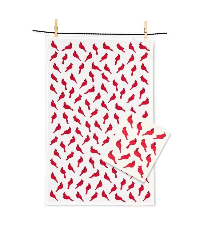 Cardinals Dishcloth & Kitchen Towel Set