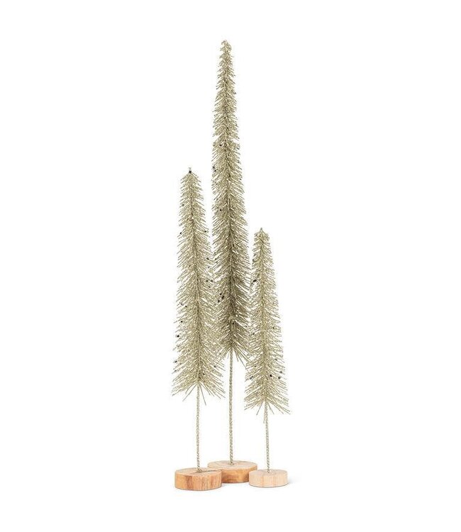 Small Skinny Glitter Brush Tree - Sage
