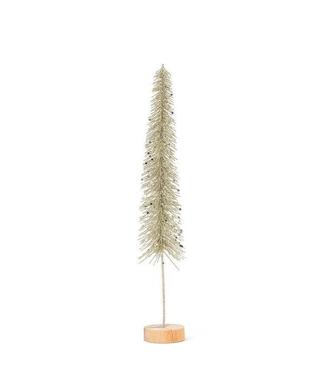 Medium Skinny Glitter Brush Tree - Sage