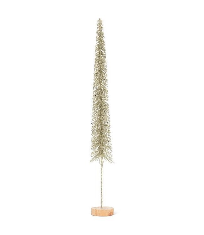Large Skinny Glitter Brush Treen - Sage