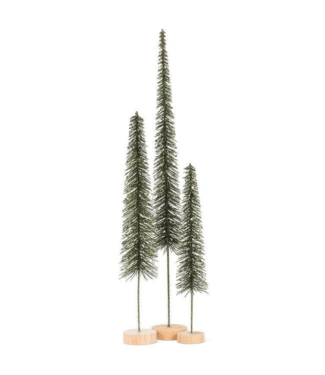 Skinny Glitter Brush Tree - Pine