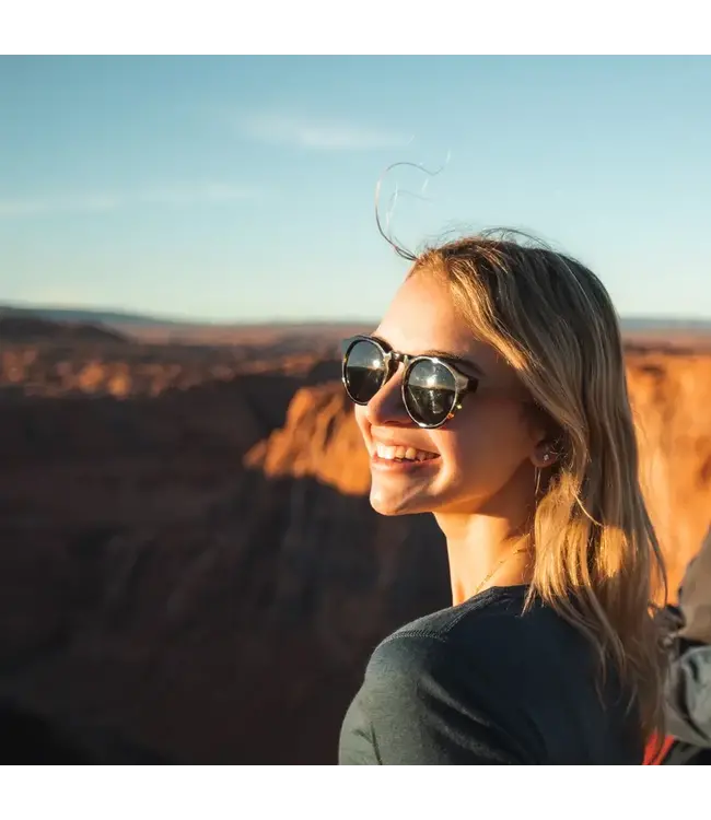 Walnut Panto Sunglasses Tortoise Frame Black Polarized Lens