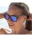 Zebra Wood Sunglasses with Blue Mirrored Polarized Lenses