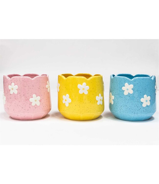 Ceramic Flower Pot Asst. Colours