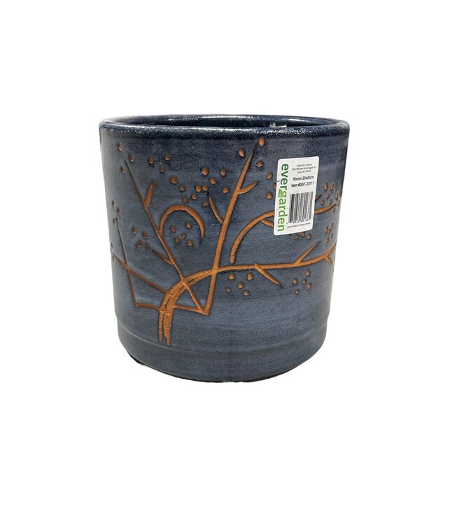 Medium Cylindrical Blue Earth Planter