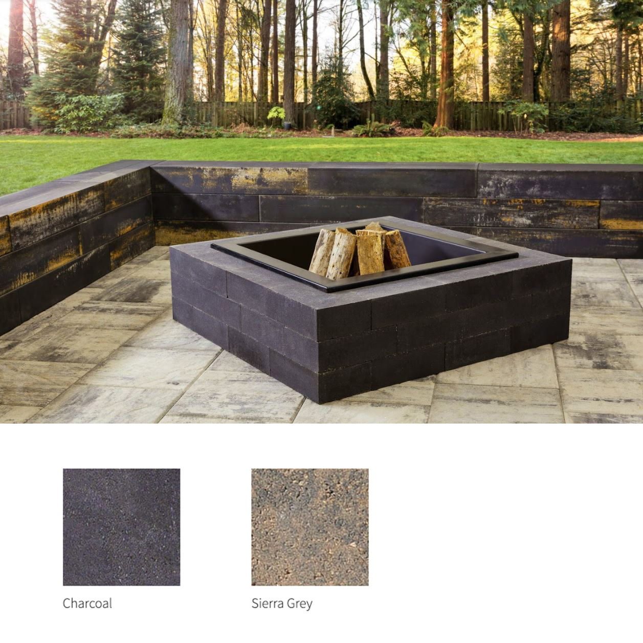 Barkman Caliber Stone Fire Pit Kit Charcoal - Livingstone Outdoor