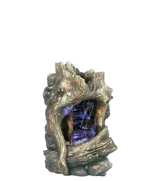 Tree Trunk Tabletop Fountain w/ LEDs