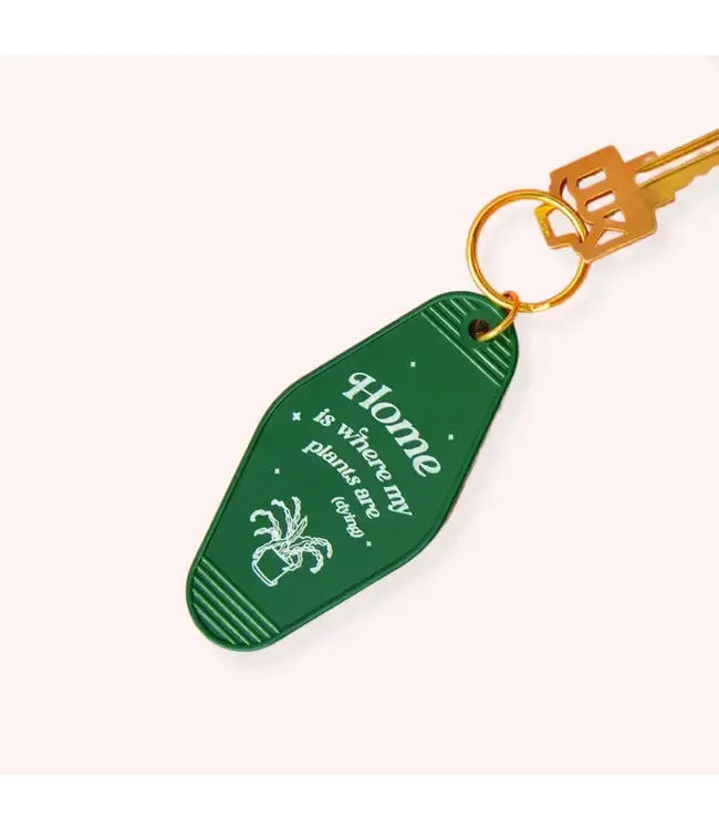 Home Is Where My Plants Are Motel Tag Keychain