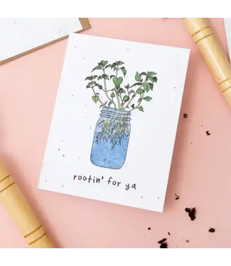 Party Mountain Paper co. Rootin' For Ya Plantable Greeting Card