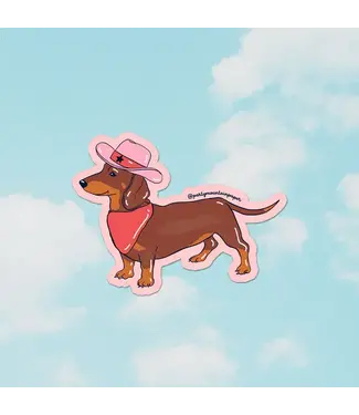 Party Mountain Paper co. Weenie Dog Cowboy Vinyl Sticker